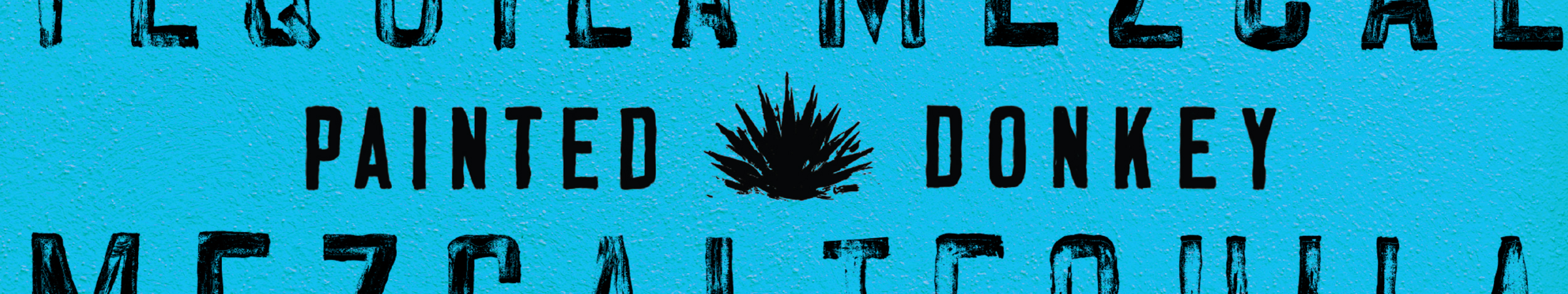Painted Donkey logo over teal background