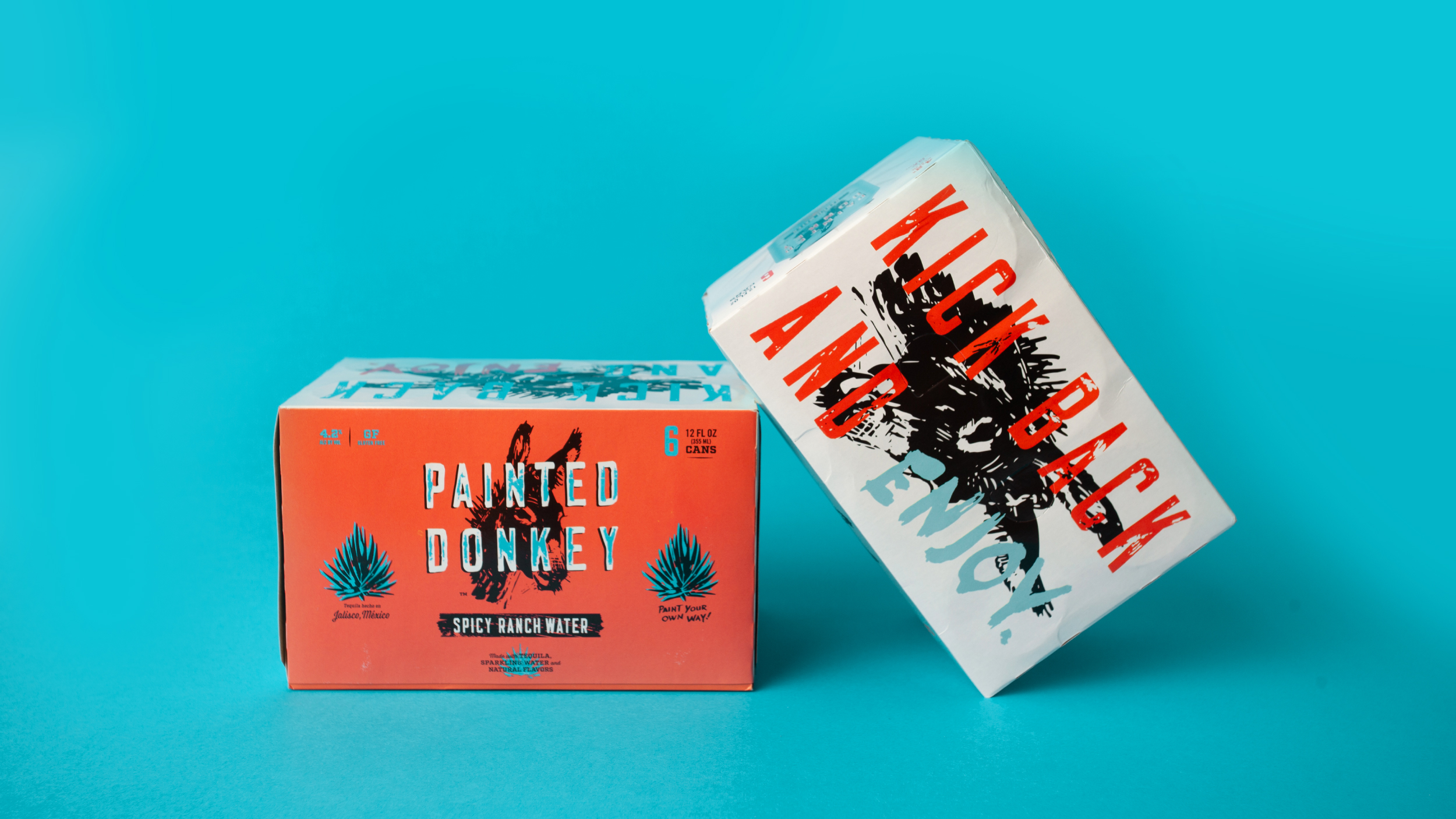 Ready to drink Painted Donkey branded packaging boxes