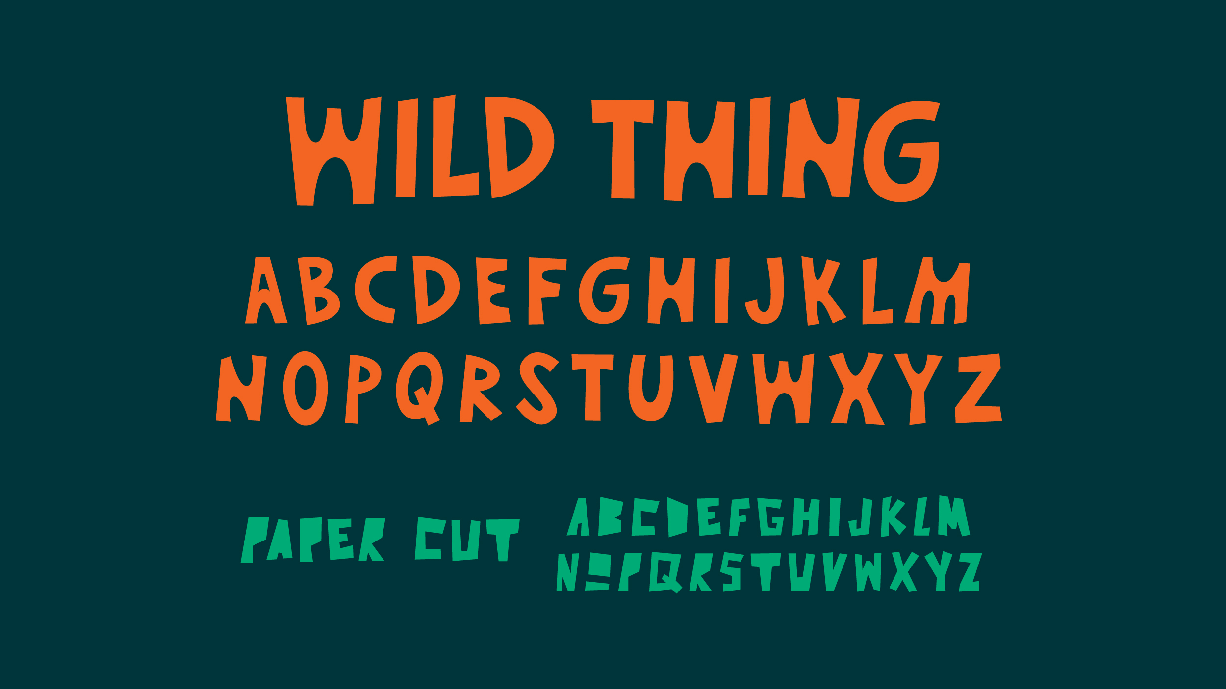 The Wild Mug wild thing and paper cut display custom typefaces