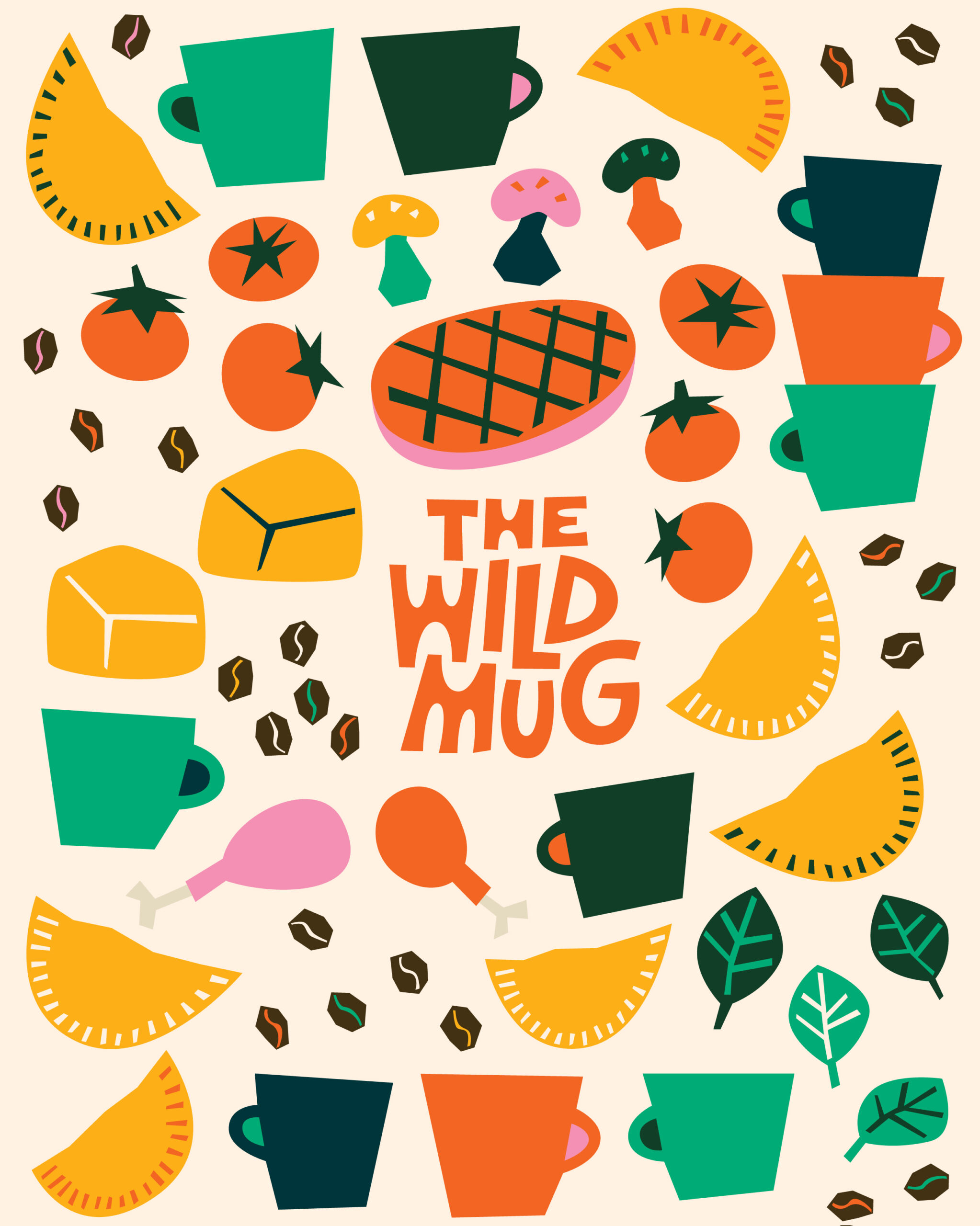 The Wild Mug food illustration pattern
