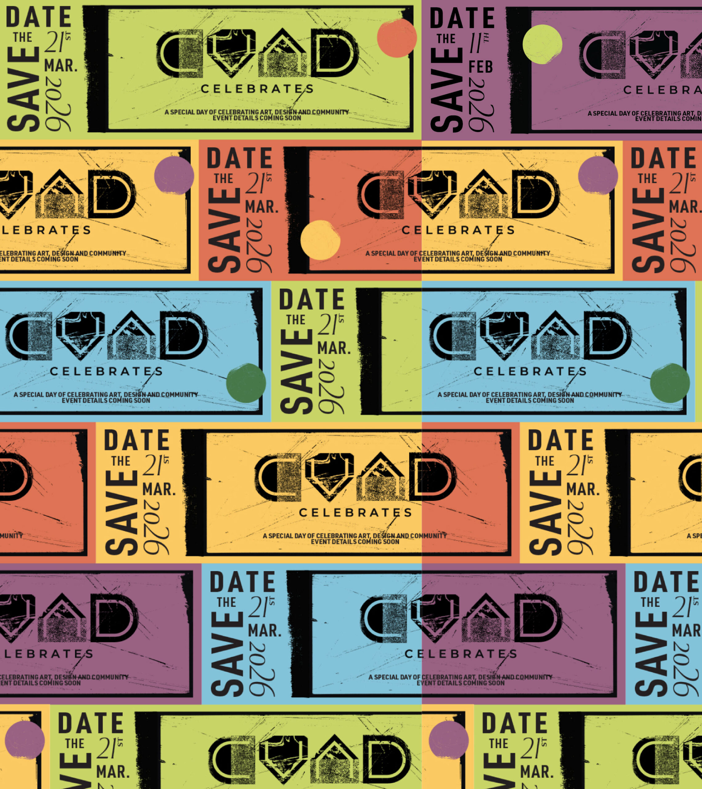 Save the Date colorful pattern
